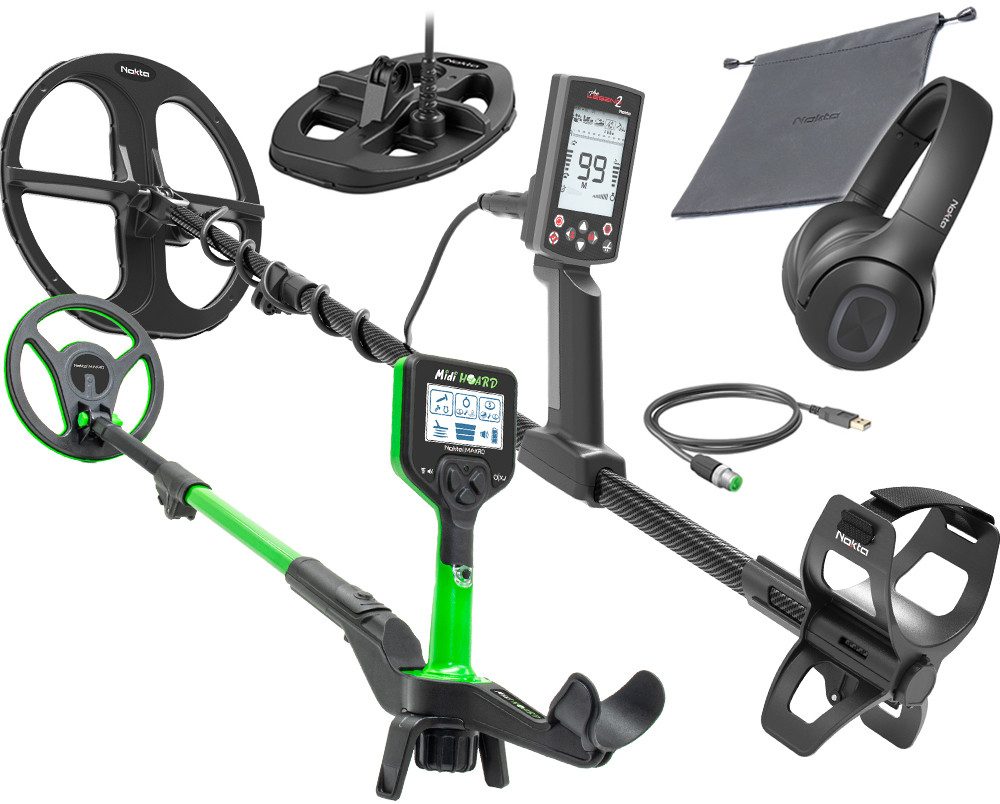 Nokta Metalldetektor Nokta The Legend 2 Metalldetektor Family Pack mit gratis Midi Hoard