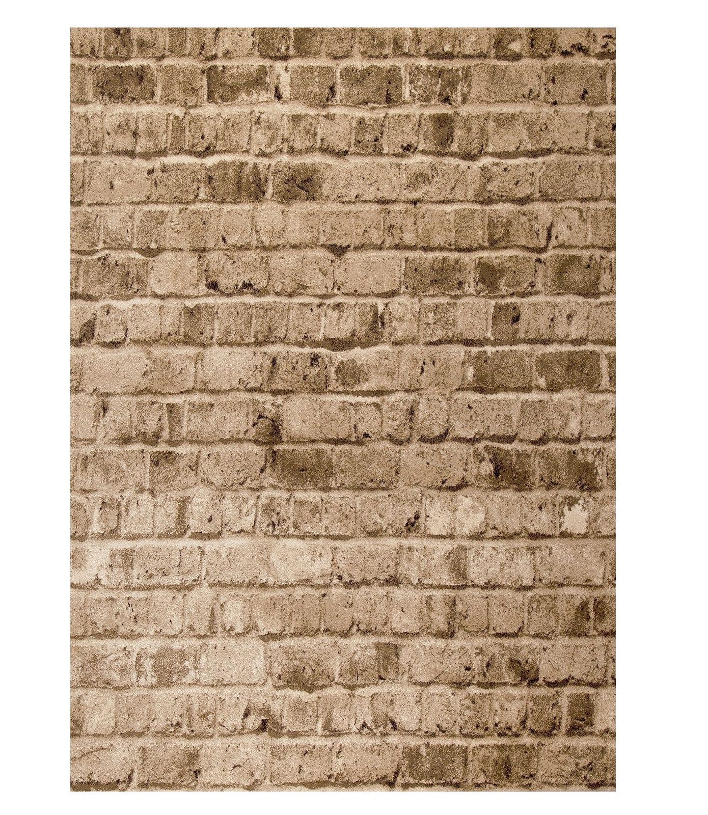 Vimoda Teppich Teppich Wohnzimmer Stein Optik in Braun Beige, Rechteckig, Höhe: 11 mm, Moderner Läufer Mauer Muster Strapazierfähig