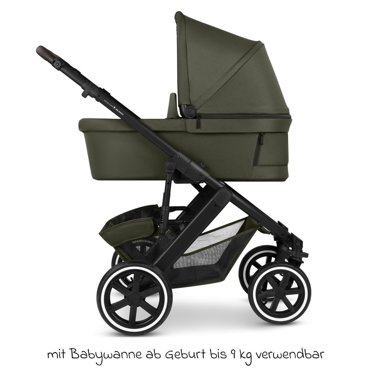 ABC Design Kombi-Kinderwagen Salsa 5 Air - Pure - Avocado, 2in1 Kinderwagen Buggy Set inkl. Babywanne & Sportsitz