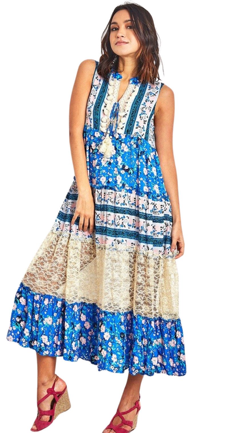 Charis Moda Sommerkleid Maxikleid Bohéme Stil günstig online kaufen