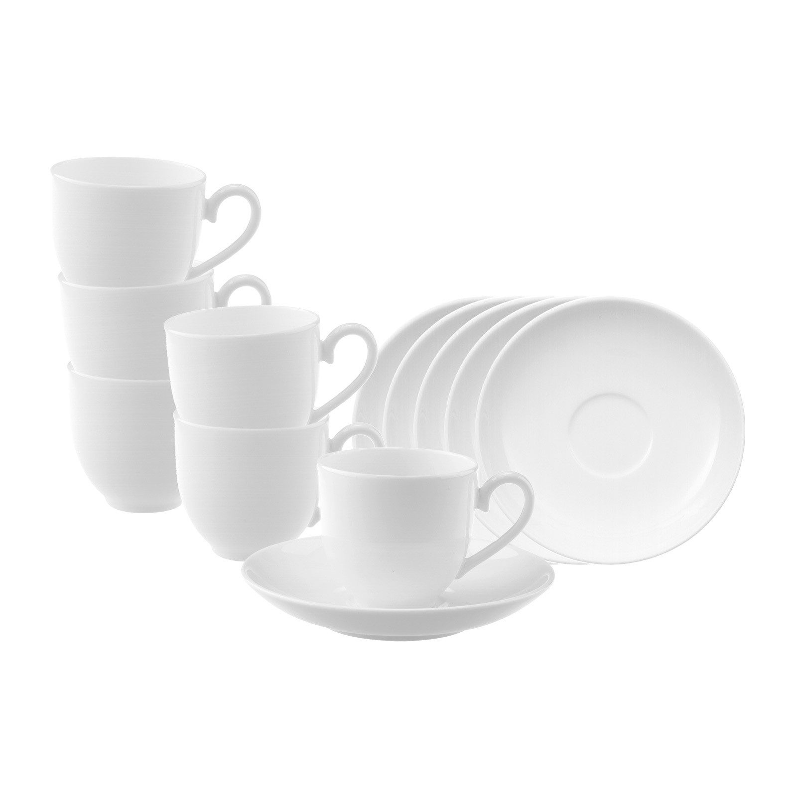 Villeroy & Boch Tasse Royal Espressotassen mit Untertassen 100 ml, 12-tlg., Porzellan
