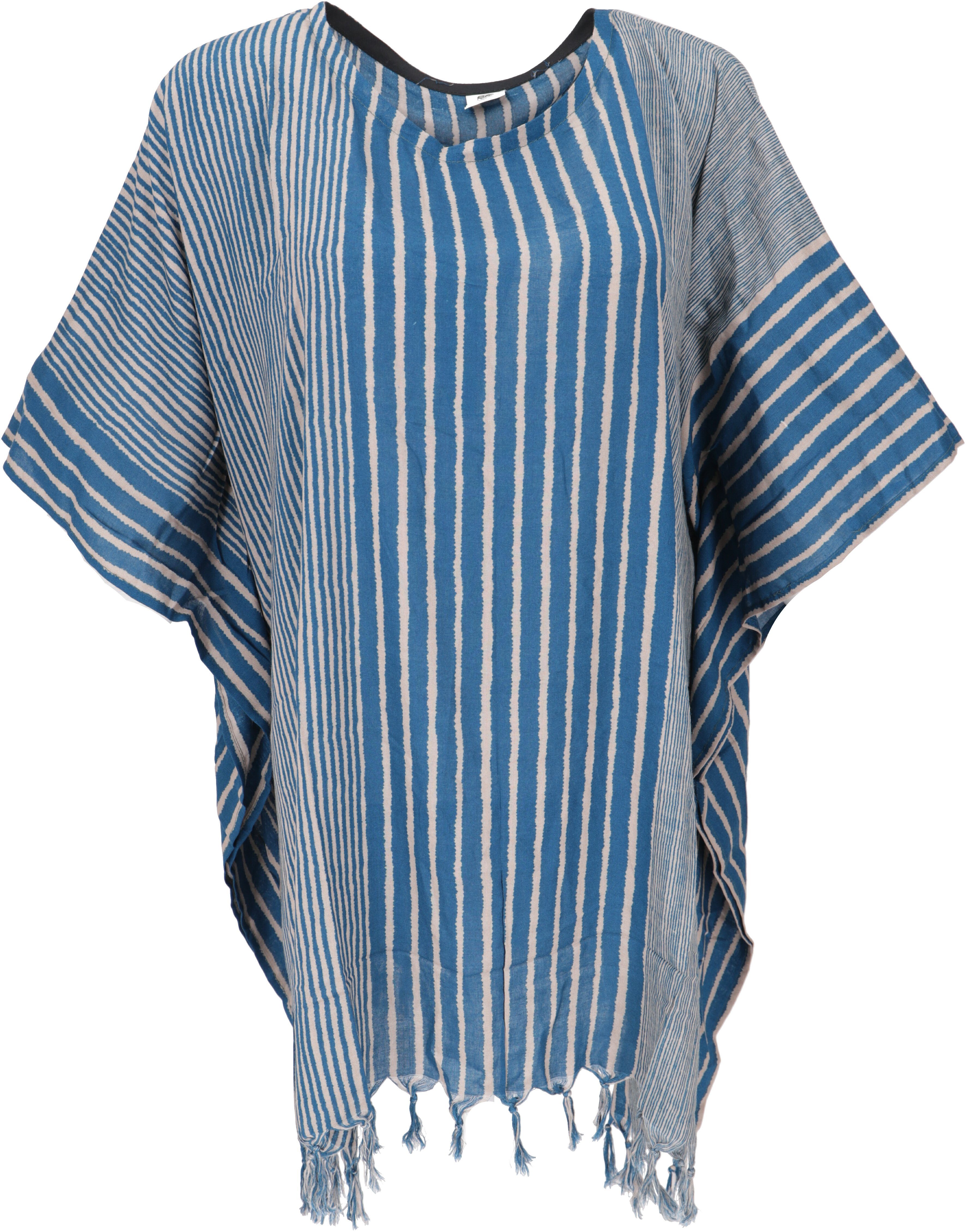 Guru-Shop Longbluse Kaftan, Ibiza-Style Tunika, gestreifter.. alternative Bekleidung