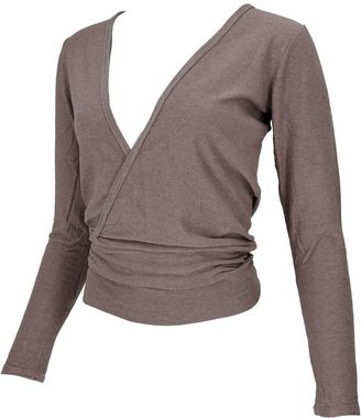 Guru-Shop Longsleeve Wickelshirt, Pullover, Wickeljacke, Yogashirt -.. alternative Bekleidung