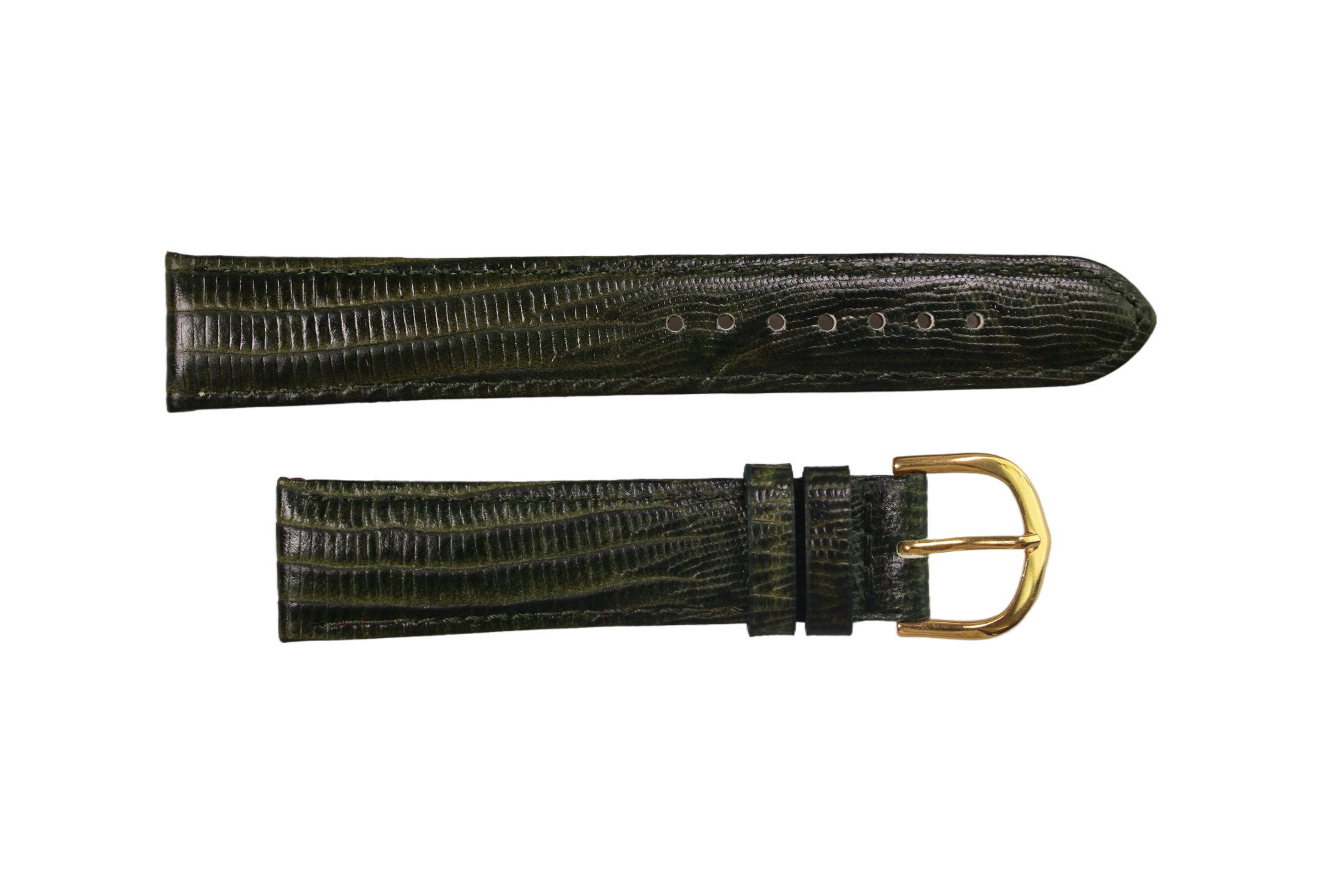 Eichmüller Uhrenring Uhrenband Krokoleder Optik Grün 18 mm, (2-tlg), Echt Leder