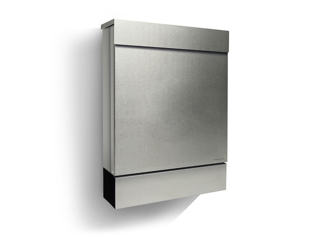 Radius Wandbriefkasten Radius Design Briefkasten Letterman M Edelstahl inkl. LED-Licht, Mit akkubetriebener LED Innenraumbeleuchtung