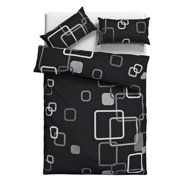 Bettwäsche Quadro in Gr. 135x200 oder 155x220 cm, my home, Linon, 2 teilig, moderne Bettwäsche aus Baumwolle, Bettwäsche mit grafischem Muster