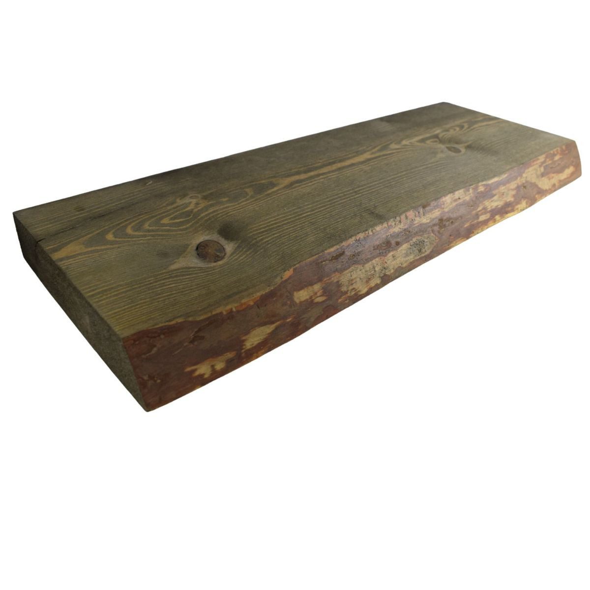 Emil Lux GmbH & Co. KG Regal Regalbrett Massivholz grau gefärbt mit Baumkante Wandboard Naturholz, 1-tlg., inkl. Montagematerial