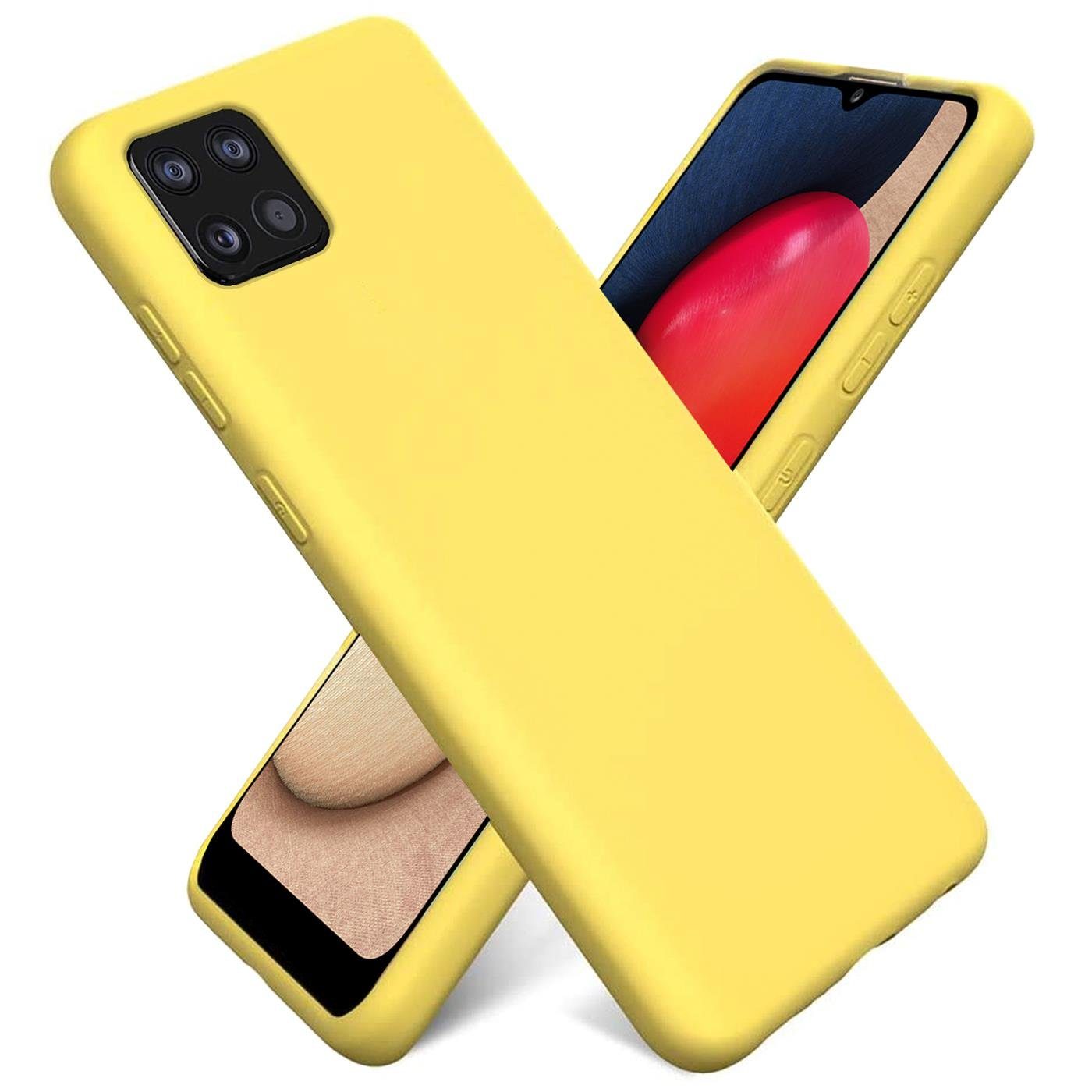 CoolGadget Handyhülle Silikon Case für das Samsung Galaxy A22 5G Slim TPU Cover 6,6 Zoll, Weiche Schutz Hülle mit Innen Fleece aus Stoff Handy Tasche