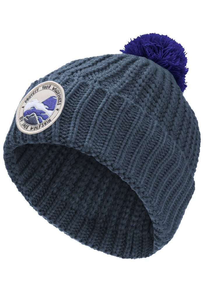 Jack Wolfskin Bommelmütze POMPOM BADGE BEANIE K Kindermütze, warm, mit Bommel