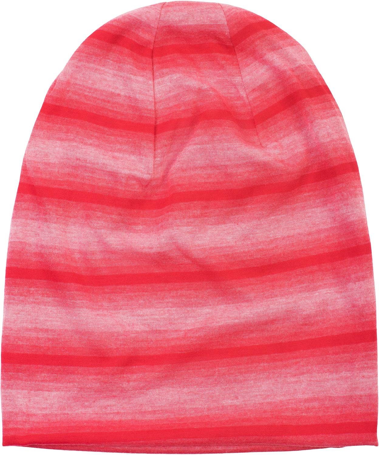 Beanie (1-St) Ton styleBREAKER Beanie Farbverlauf in Mütze mit Streifen Muster Rot Ton
