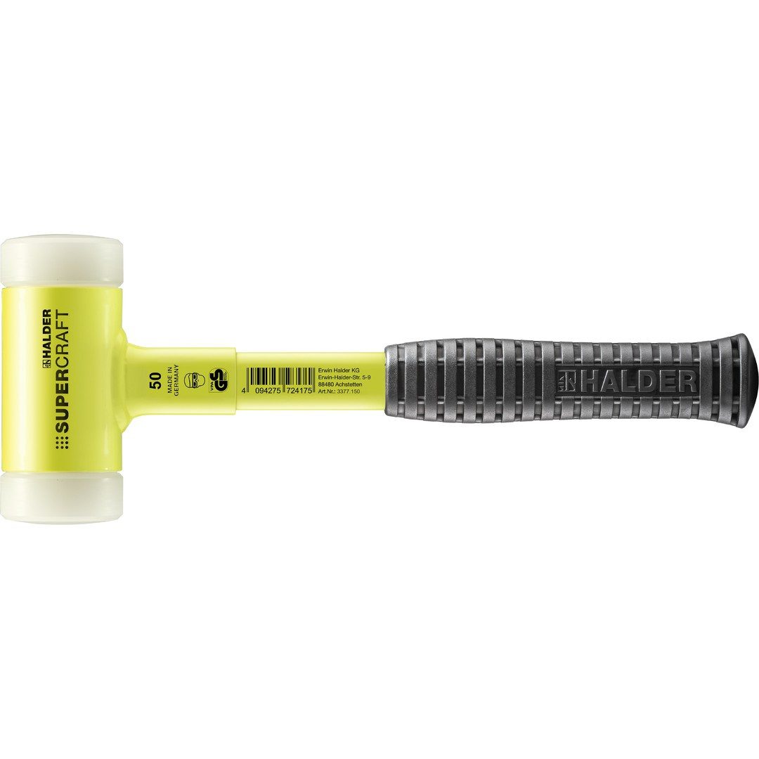 Gummihammer HALDER SUPERCRAFT Schonhammer Ø 50 mm rückschlagfrei mit bruchsicherem