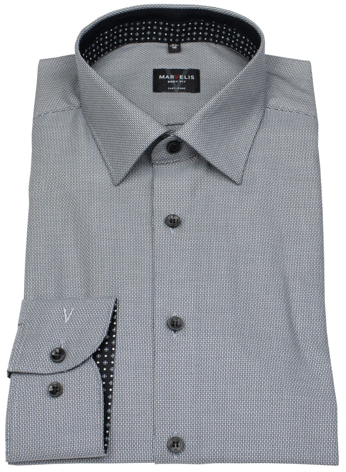 MARVELIS Businesshemd Body Fit extra langer Arm stark tailliert Kentkragen günstig online kaufen