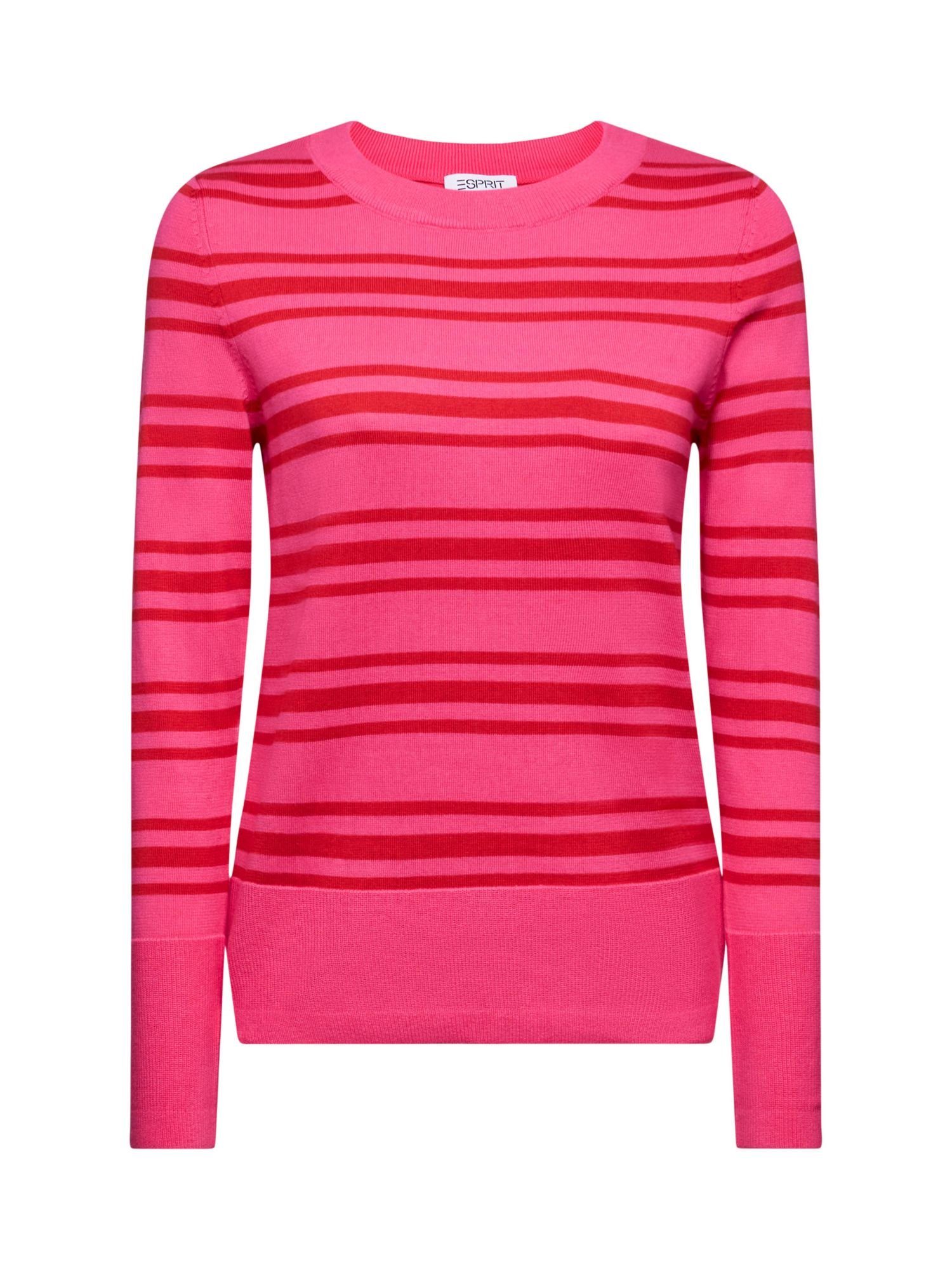 Esprit Sweatshirt Gestreiftes Sweatshirt mit Rundhalsausschnitt (1-tlg) PINK FUCHSIA