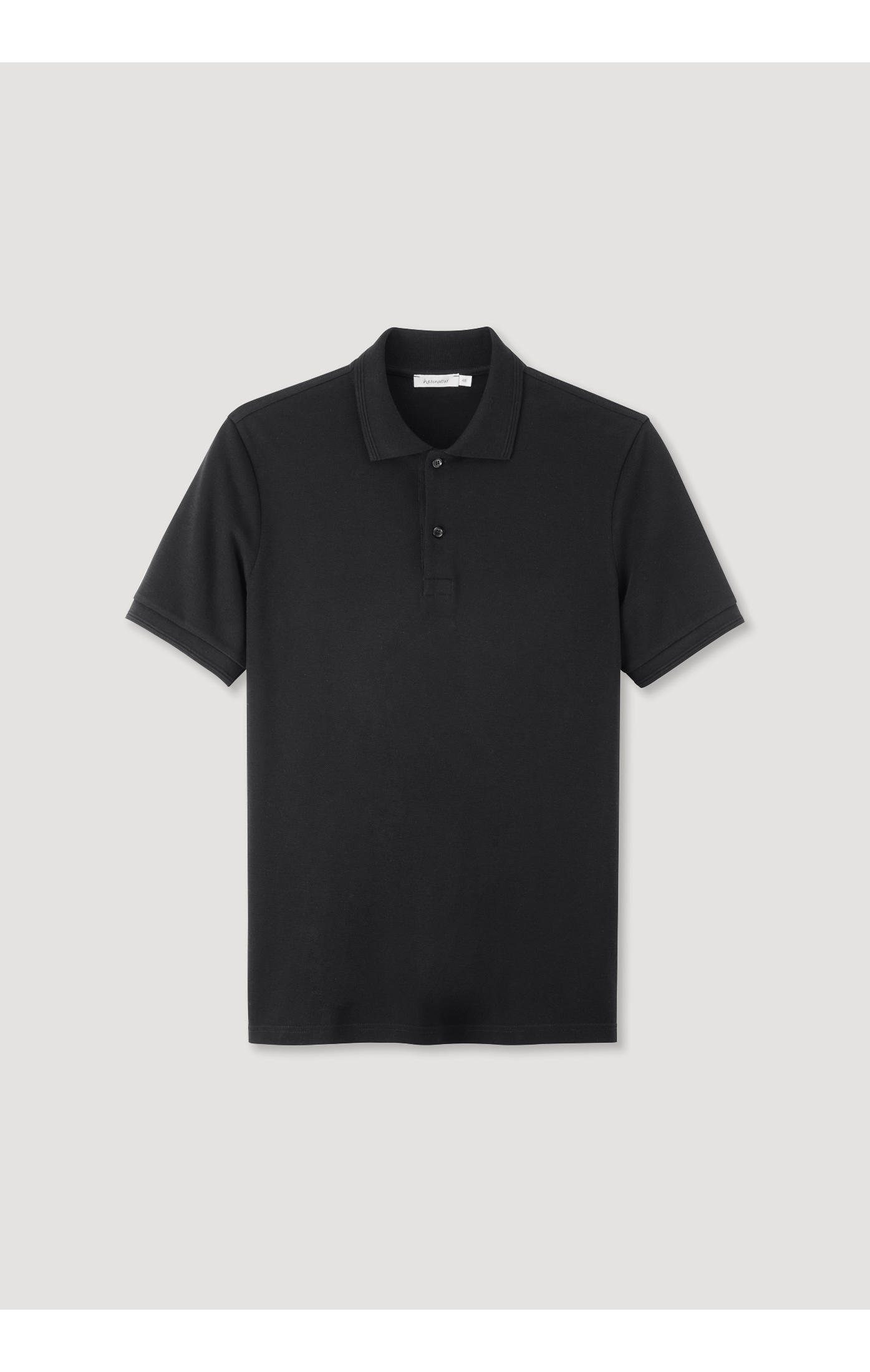 reiner schwarz T-Shirt aus Hessnatur Zwirnjersey Bio-Baumwolle