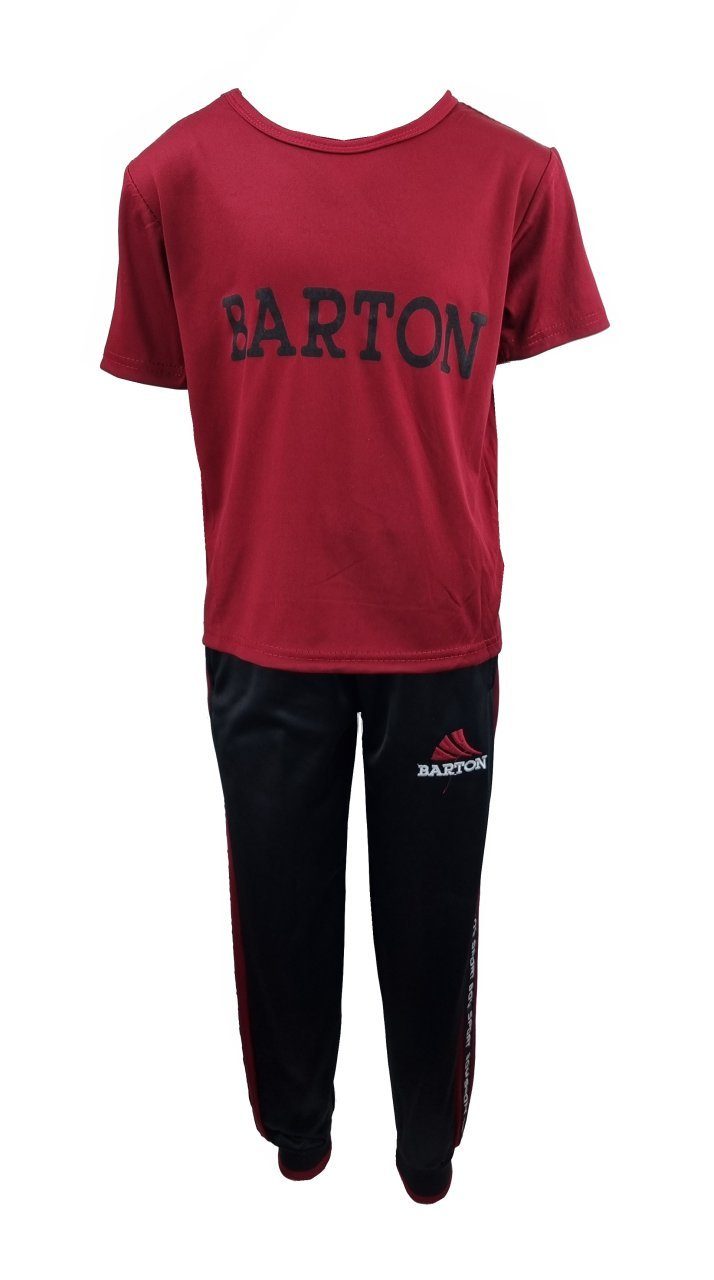Jungen T-Shirt, Kinder Trainingsanzug mit 3tlg Jogginghose) Hessis Sportanzug (Set, mit Jogginganzug Jogginganzug JF60 Rot mit Jacke,