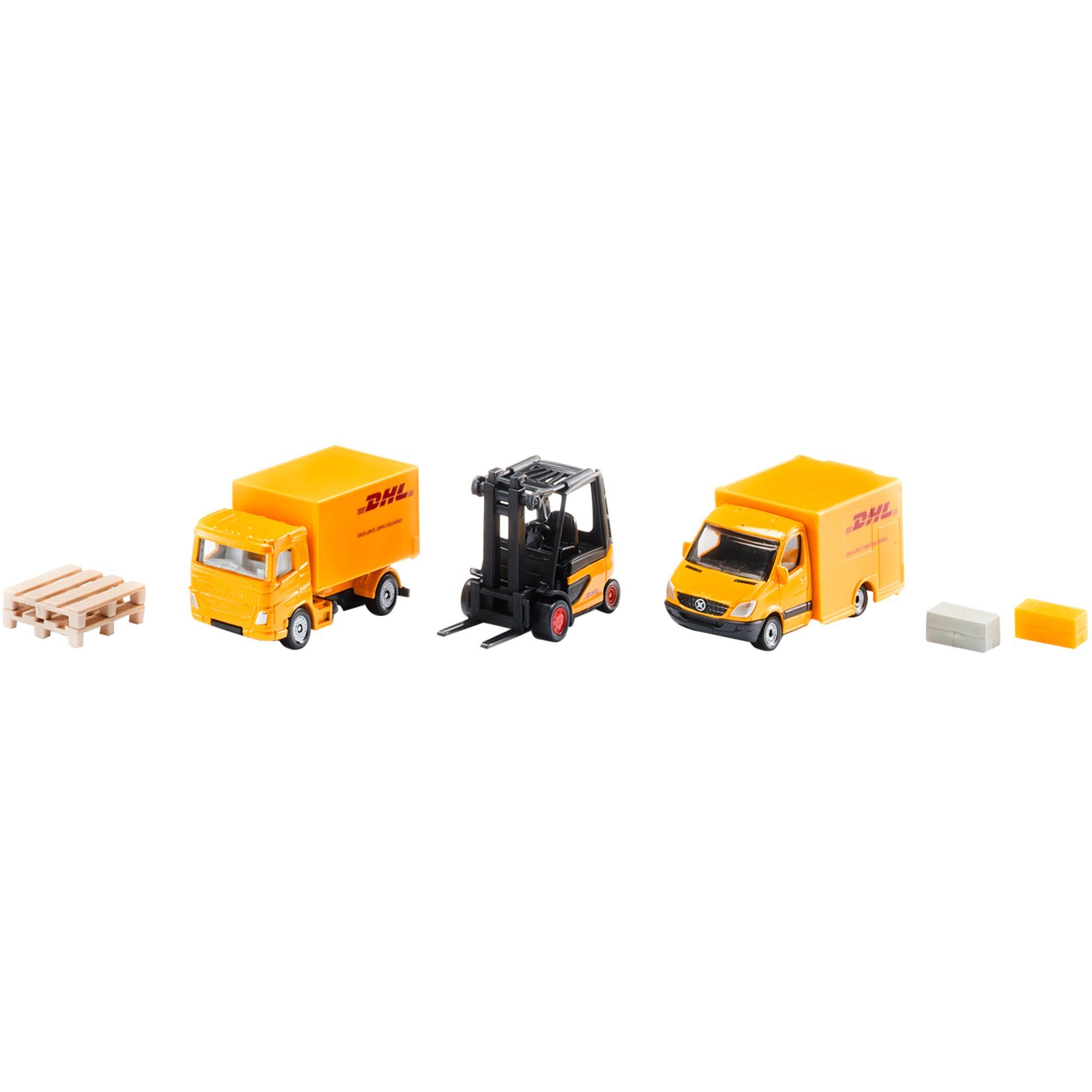 Siku Spielzeug-LKW SIKU SUPER DHL Logistik Set, Modellfahrzeug