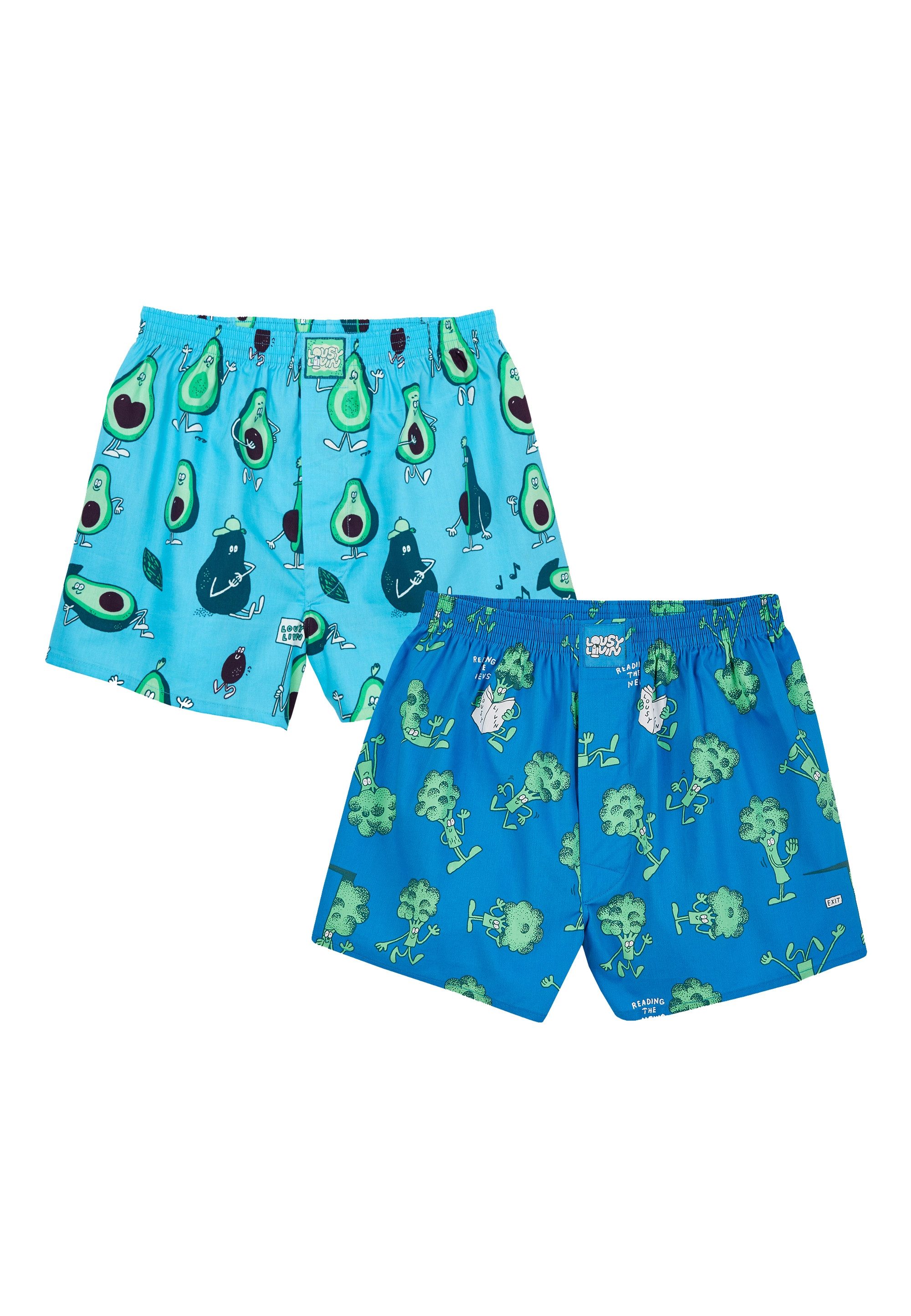 Lousy Livin Boxershorts 2 Pack Avocado & Broccoli (2-St) Locker geschnitten