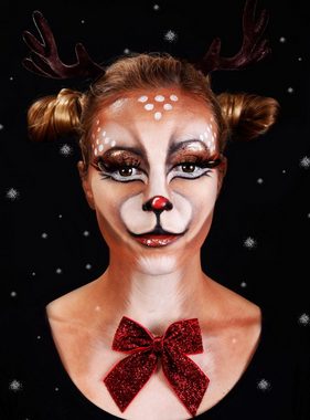 Maskworld Theaterschminke Make-up Set Rudolph Rentier, Schminkset für Weihnachten mit perfekt abgestimmten Komponenten