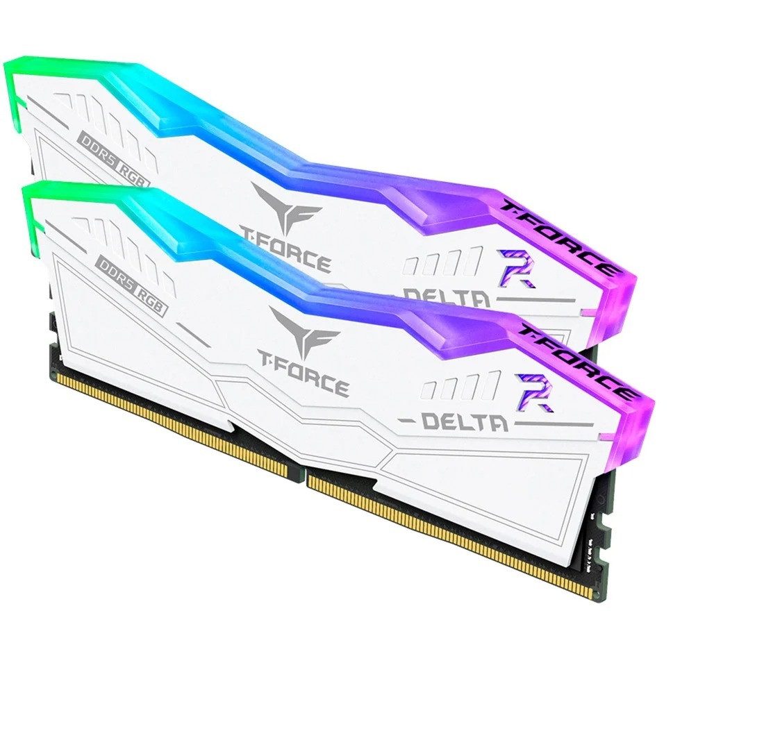 Teamgroup T-Force Delta RGB 32GB DDR5-6000 Weiß CL30 PC-Arbeitsspeicher (RGB-Beleuchtung)