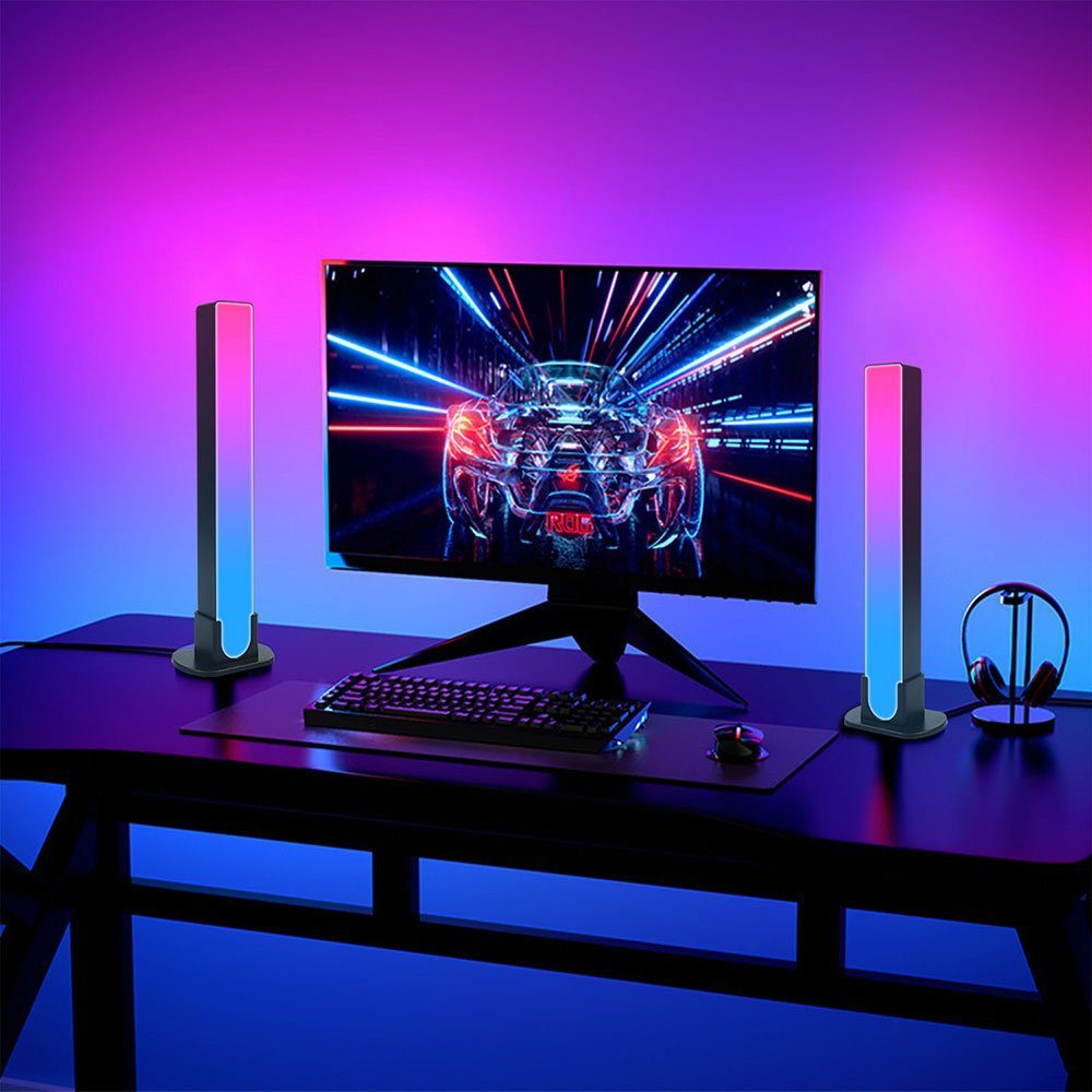 Rosnek LED TV Stripe Zimmer RGB, Musiksyn, Deko für Gaming Smart, PC APP/Fernbedienung