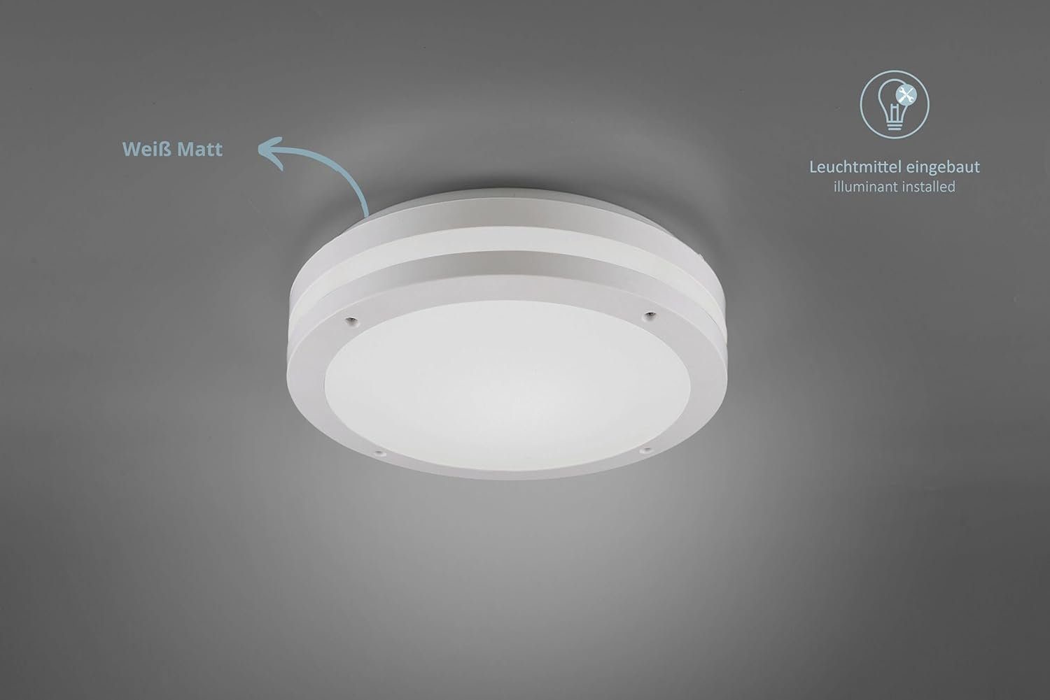 lightling LED LED fest integriert, warmweiß, Skender, spritzwassergeschützt Außen-Deckenleuchte