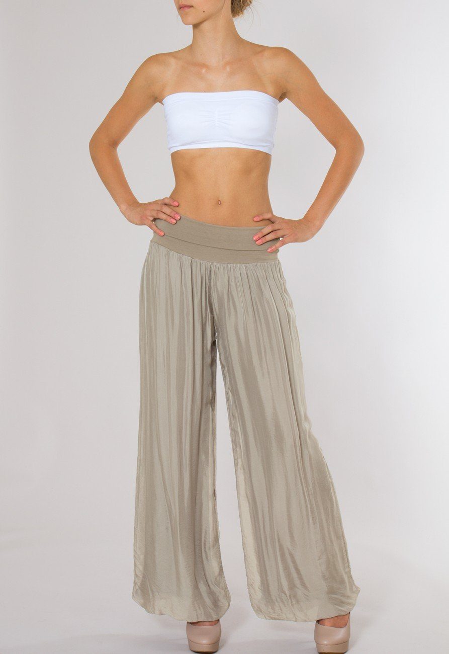 Caspar Palazzohose KHS010 elegante Damen Hose mit Seidenanteil Mit blickdic günstig online kaufen