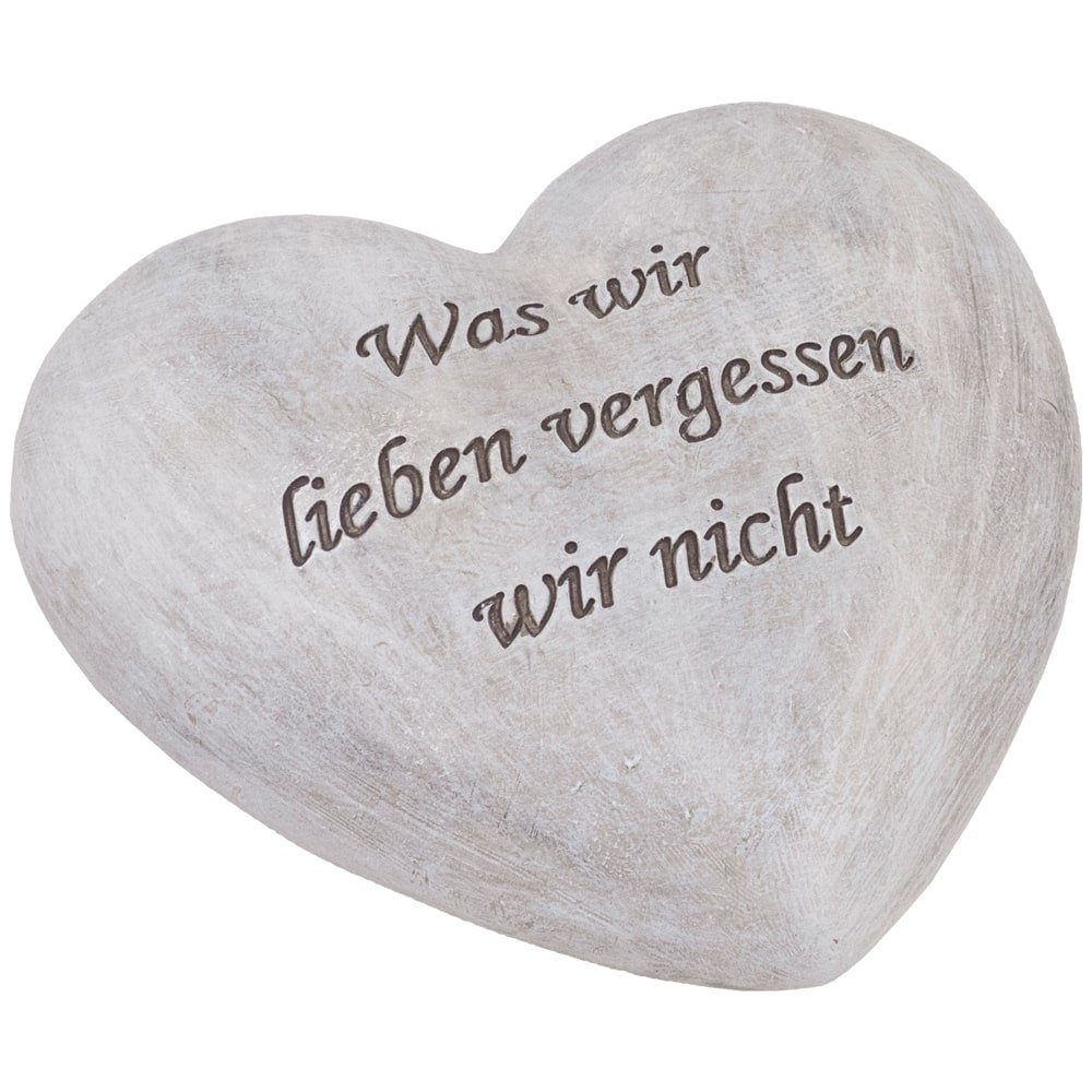 matches21 HOME & HOBBY Dekofigur Grabschmuck Herz mit Spruch Grabdeko