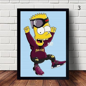 TPFLiving Kunstdruck (OHNE RAHMEN) Poster - Leinwand - Wandbild, The Simpsons - Disney Cartoon - Verschiedenen Charaktere - (Leinwand Wohnzimmer, Leinwand Bilder, Kunstdruck), Leinwand bunt - Größe 20x25cm