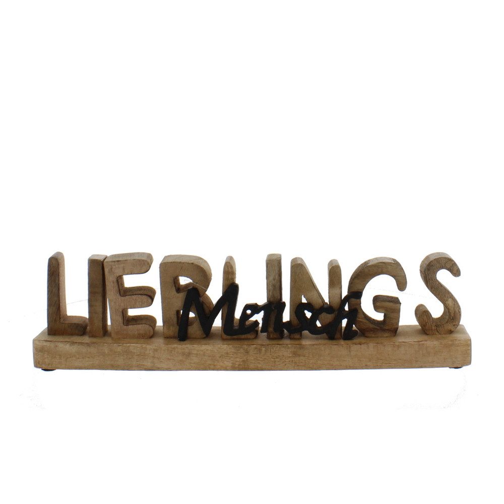 Dekofigur Schriftzug - Lieblingsmensch - ca. 38 x 5 x 10 cm
