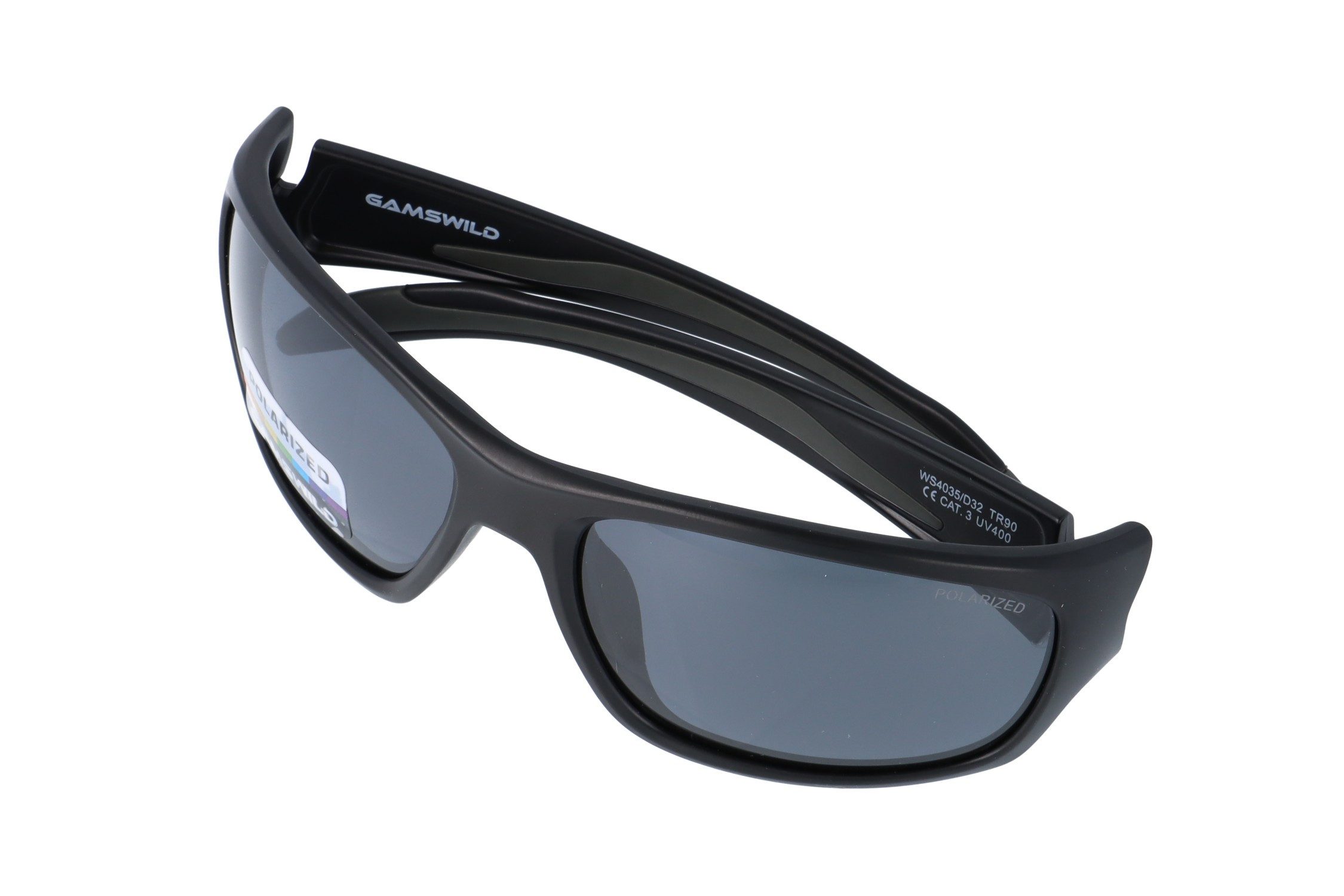 Gamswild Sonnenbrille UV400 Sonnenbrille Fahrradbrille extra breite Bügel Damen Herren Modell WS4035 in schwarz, blau, grau-türkis
