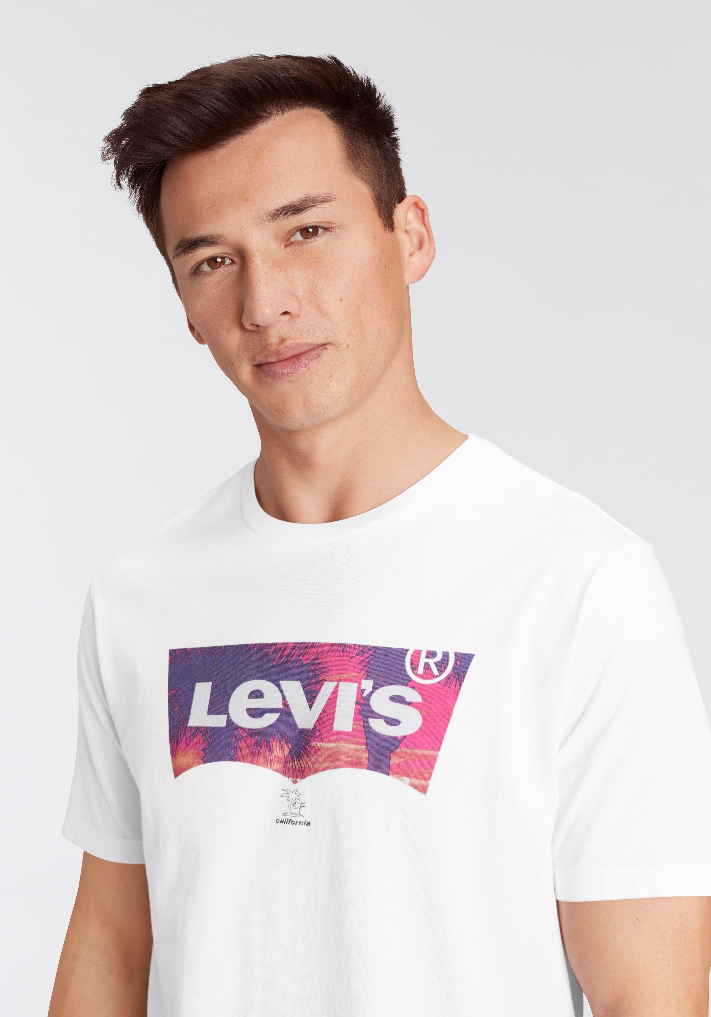 Levi's® T-Shirt mit CREWNECK Logo-Front-Print TEE weiß-multi