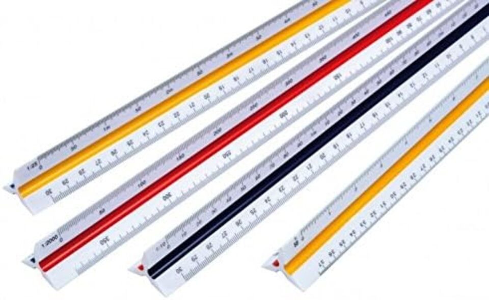Testrut Lineal Dreikantmaßstab 30 cm für Vermessung