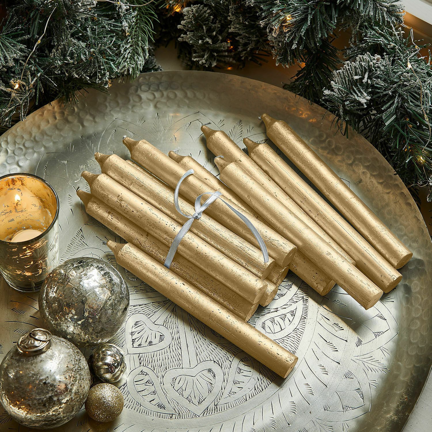 Mirabeau Stumpenkerze Kerze 20er Set Lysarion gold (20er Set, 20er Set), none