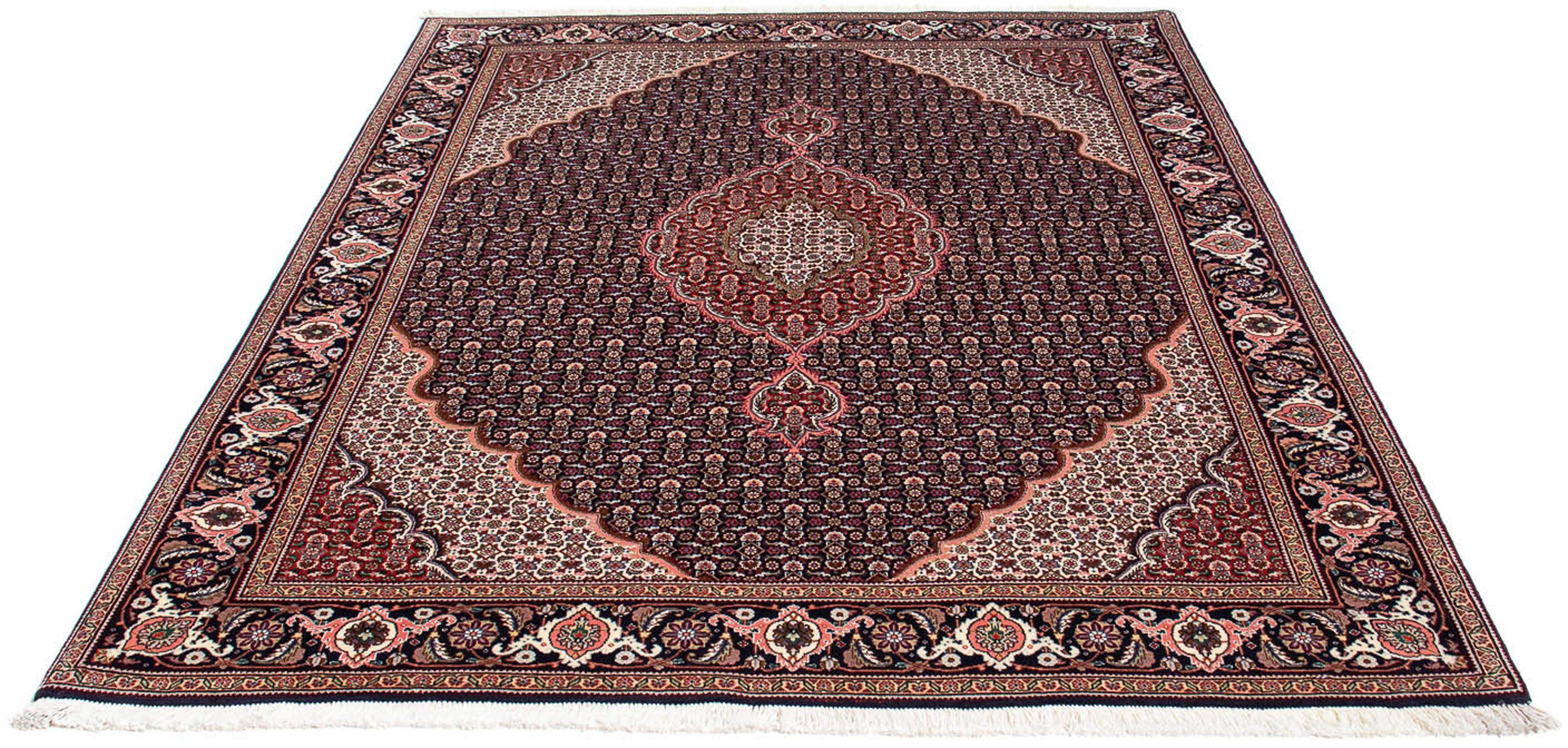 Orientteppich Perser - Täbriz - 194 x 154 cm - hellbraun, morgenland, rechteckig, Höhe: 10 mm, Wohnzimmer, Handgeknüpft, Einzelstück mit Zertifikat
