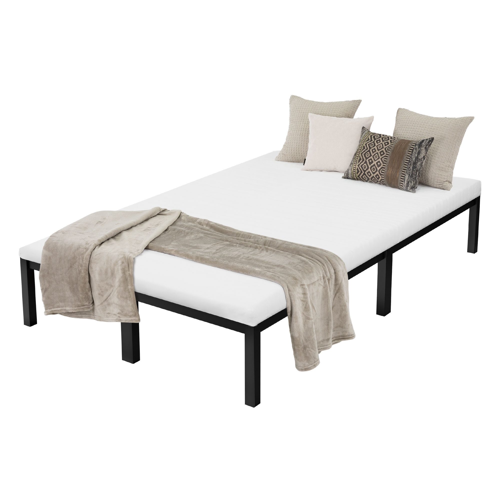 ML-DESIGN Metallbett Bettgestell Bettrahmen Stahlrahmen mit Lattenrost Metallbettrahmen, Einzelbett Paris Einzelbettgestell Gästebett Metall leichte Montage