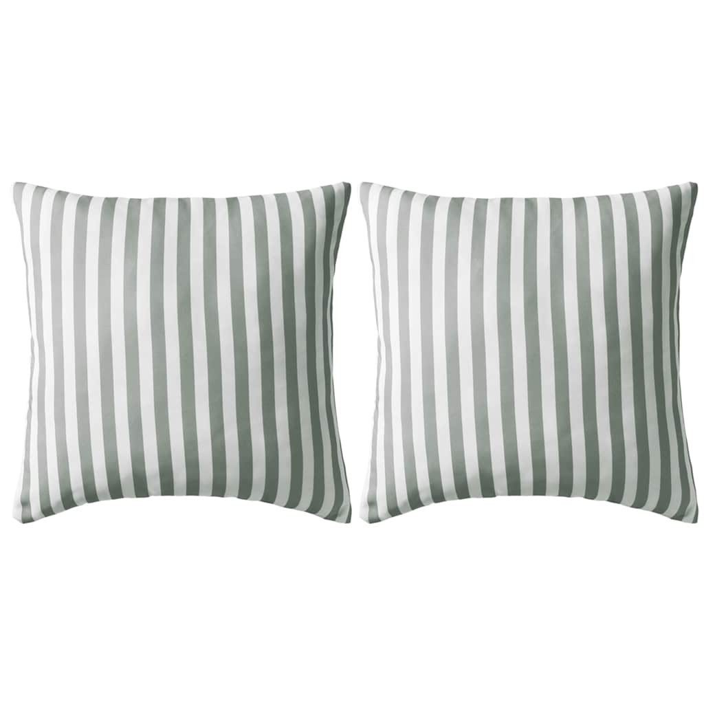vidaXL Auflagekissen vidaXL Gartenkissen 2 Stk. Streifenmuster 45 x 45 cm Grau