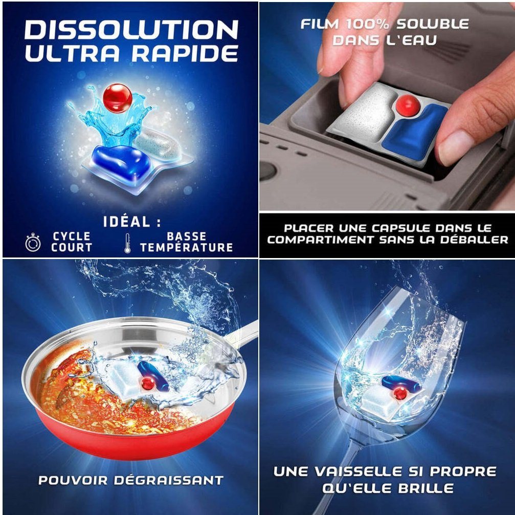 Thumbnail - FINISH Spülmaschinentabs Reinigungsmittel für Spülmaschine Tabs Pflege Spülmaschinentabs (für Glas, Geschirr-Dekor und S...