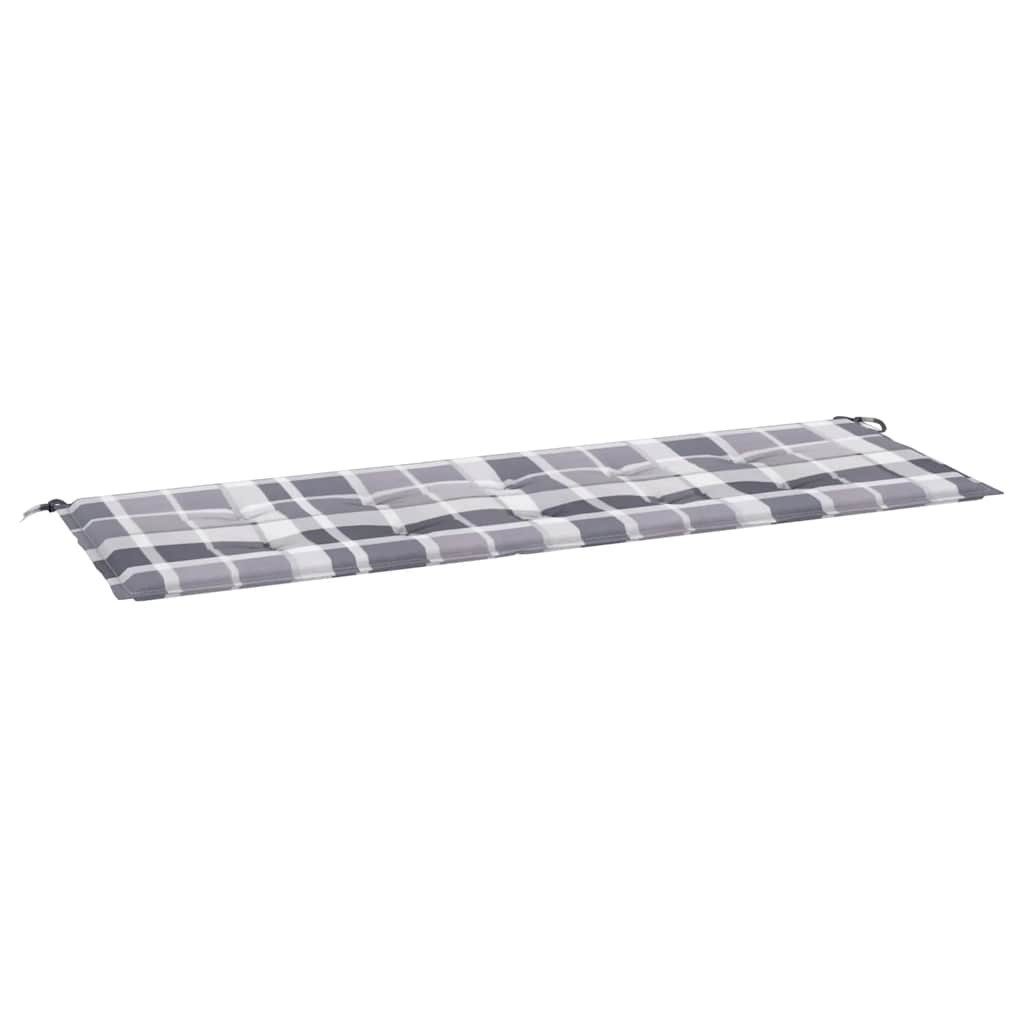 vidaXL Sitzauflage Gartenbank-Auflage Grau Karomuster 150x50x4 günstig online kaufen