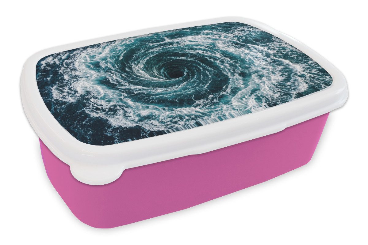 MuchoWow Lunchbox Ozean - Blau - Whirlpool, Kunststoff, (2-tlg), Brotdosen, Lunch Box, Brotbox für Kinder und Erwachsene