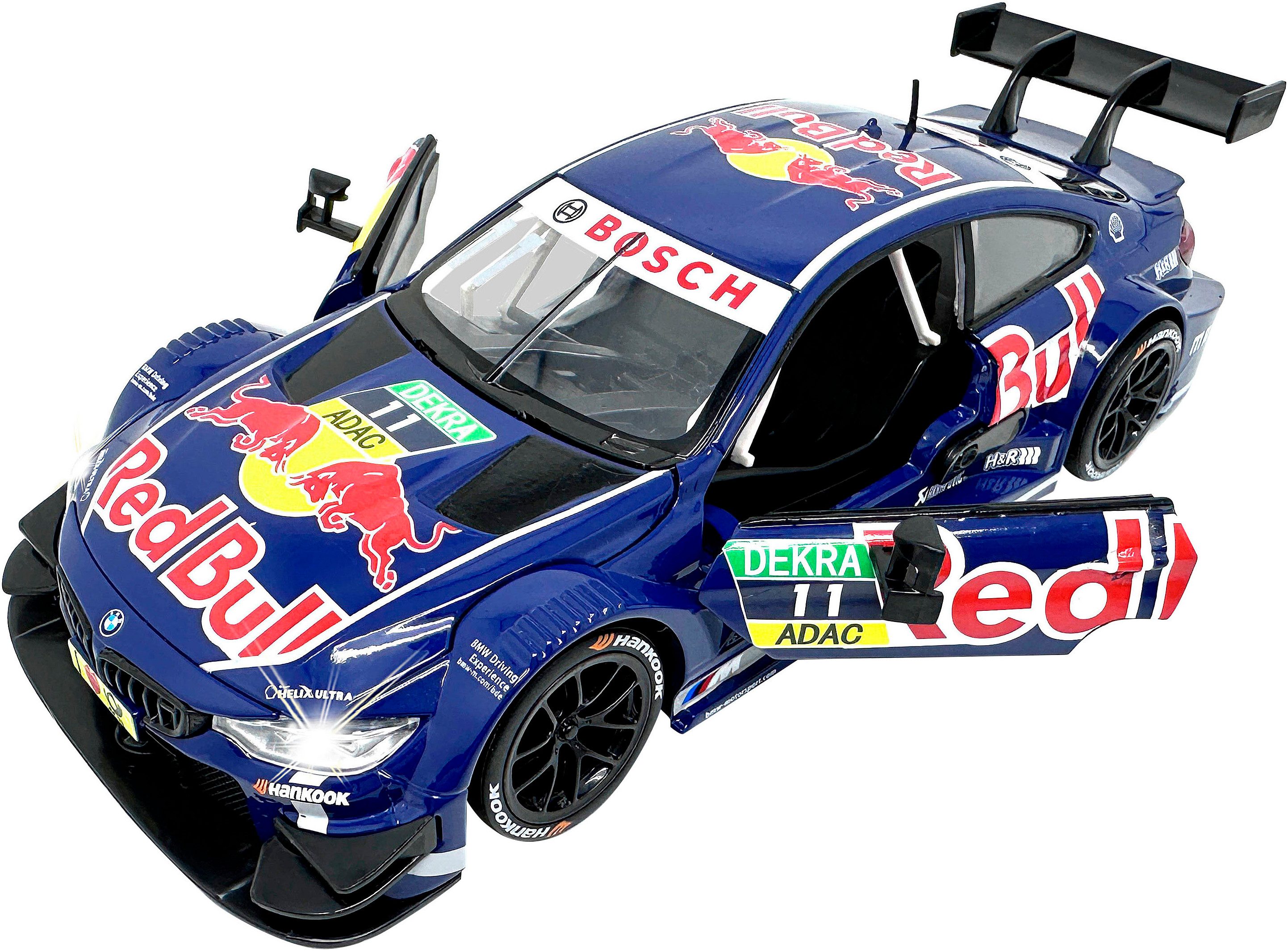 Jamara Spielzeug-Auto Diecast, BMW M4 DTM blau inklusive Batterien, LED Licht; Maßstab 1:24