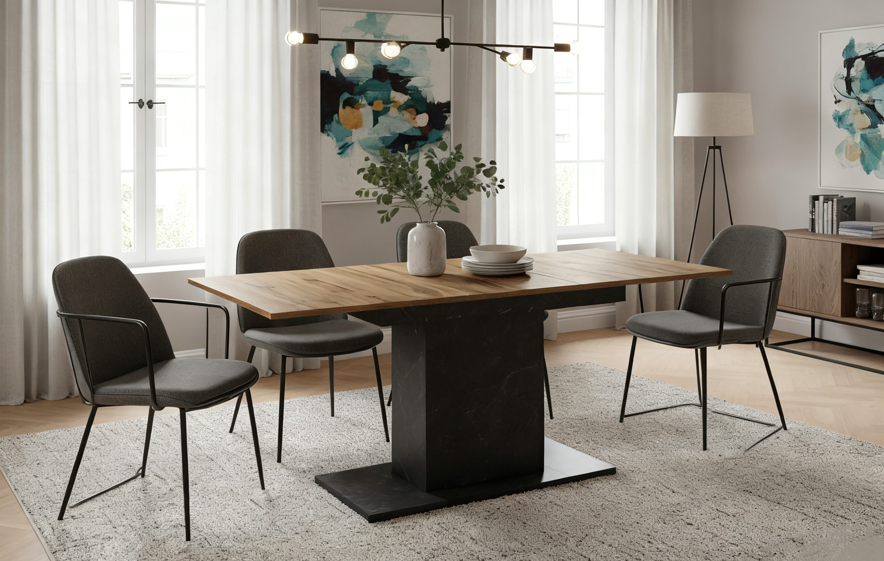 B&D home Säulen-Esstisch BOSCO, ausziehbar, 120-160cm, günstig online kaufen