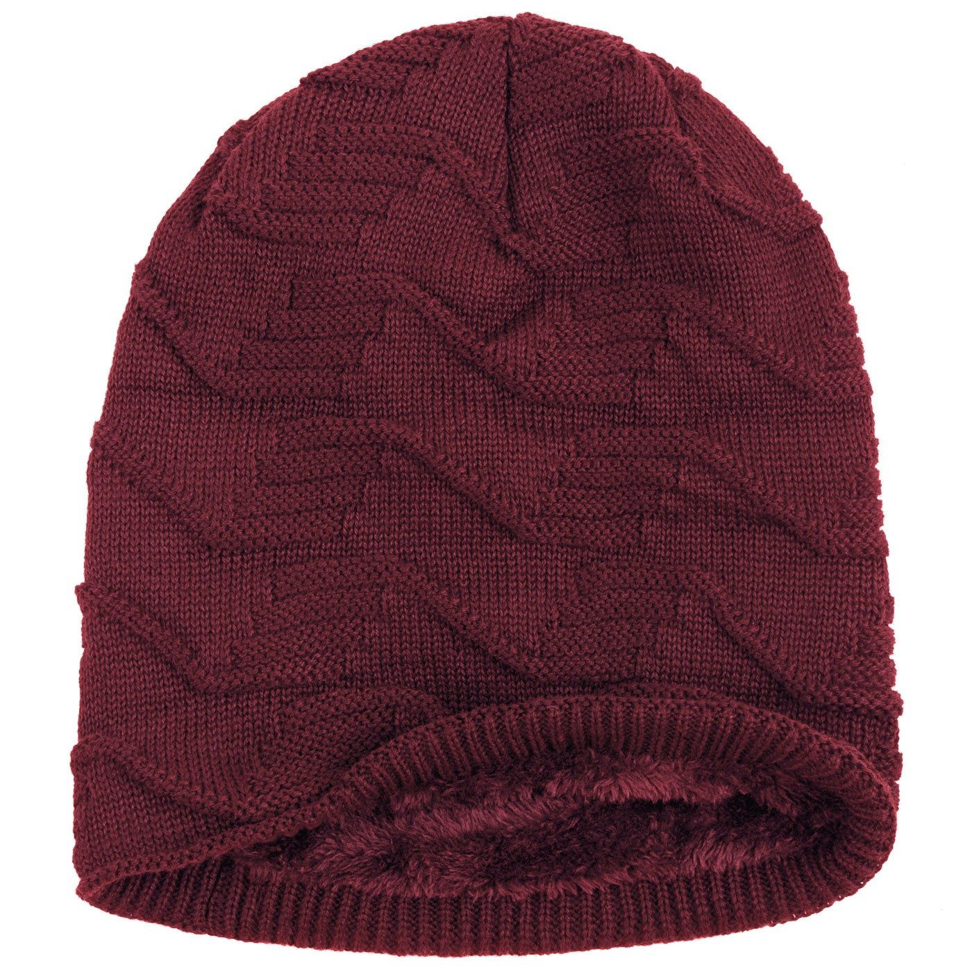 compagno Strickmütze (1-St) Warm gefütterte Wintermütze mit elegantem Strickmuster Beanie Mütze
