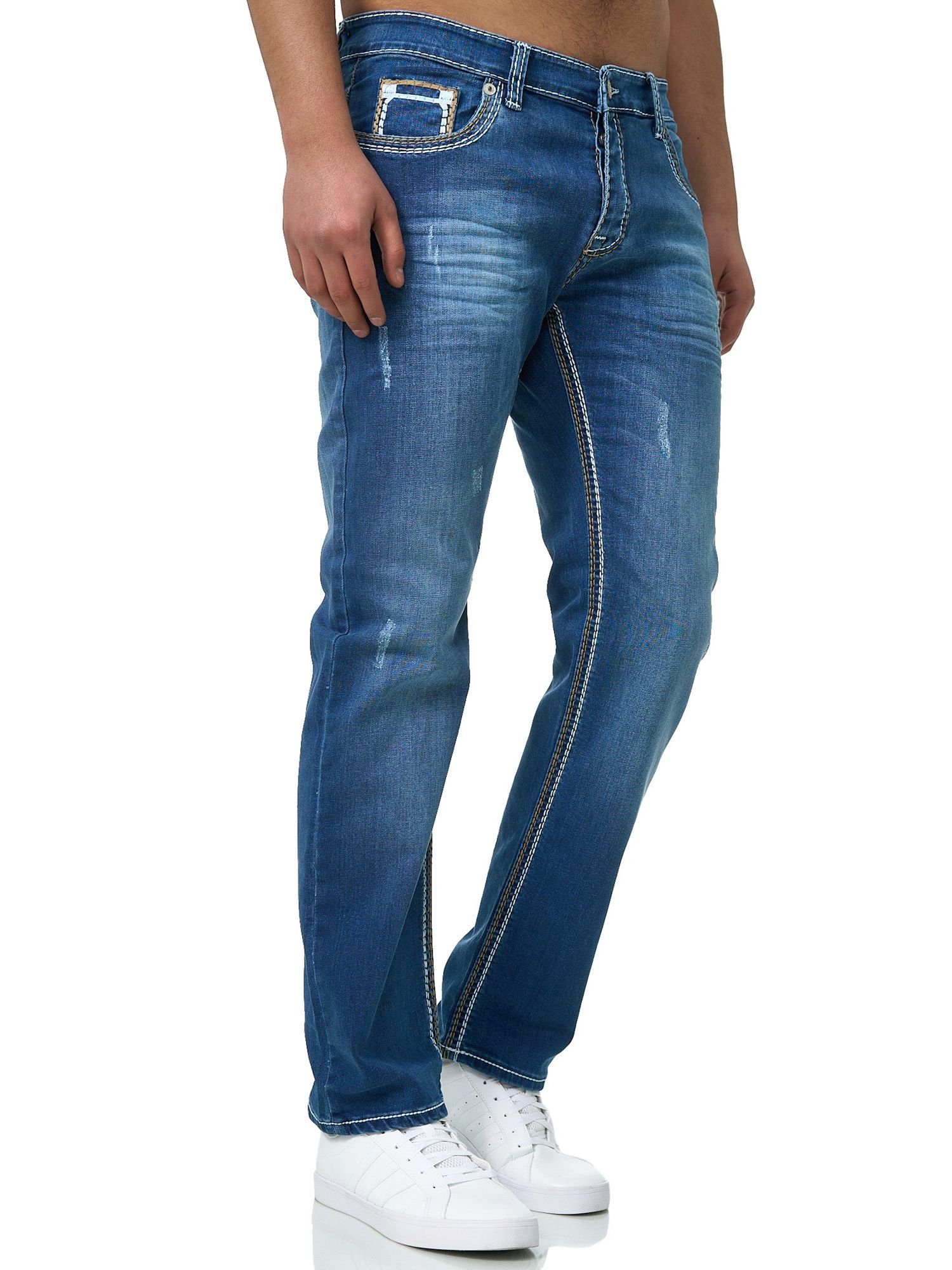 John Herrenjeans Herren Denim Kayna Fit 1-tlg) (Jeanshose Slim-fit-Jeans Jeans Herrenho Designer Bootcut, Designerjeans Regular Jeanshose Freizeit,Casual