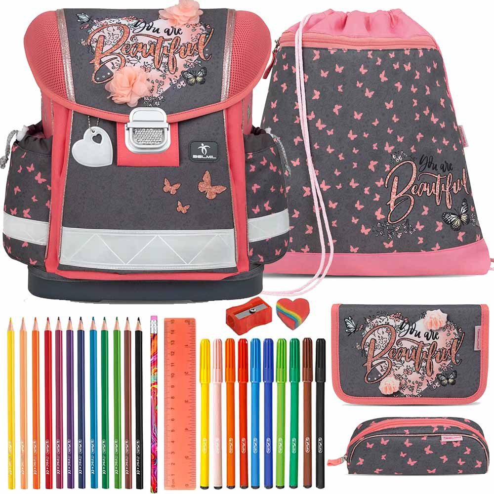 Belmil Schulranzen Set Classy 10-teilig 2025 Mädchen Bloomy Blossom
