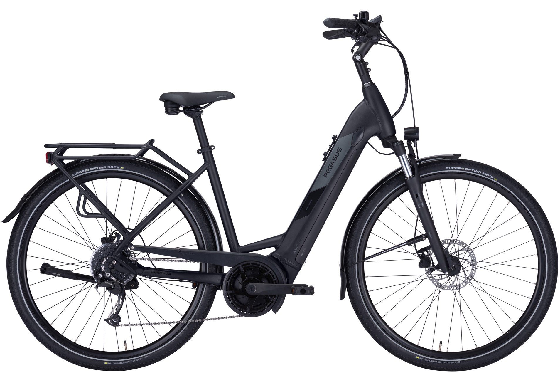 Pegasus E-Bike Pegasus Solero Evo 9 625 Wh Damen schwarz 2024, 9 Gang SHIMANO Acera RD-M3100 shadow, Kettenschaltung, Bosch Performance Line smart System, 625 Wh