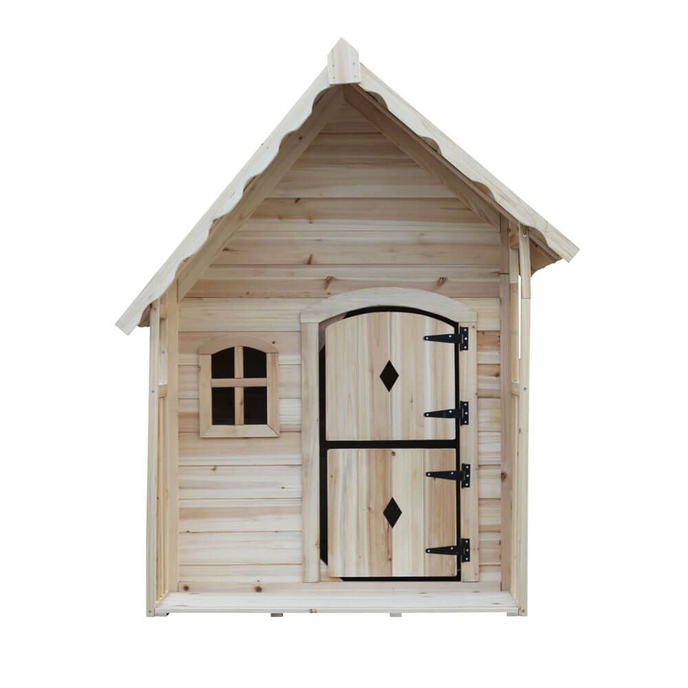 HOME DELUXE Spielhaus aus Holz KIMI - 120 x 130 x 140 cm, mit Terrasse & Stabile Holzkonstruktion, Gartenhaus für Kinder