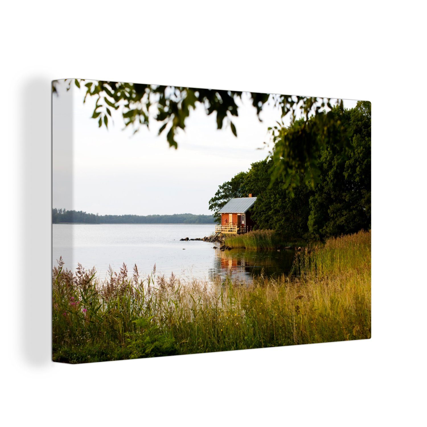Finnland in Skandinavien, am Wanddeko, Wandbild OneMillionCanvasses® Meer Leinwandbild (1 cm Leinwandbilder, Sauna in Aufhängefertig, St), 30x20