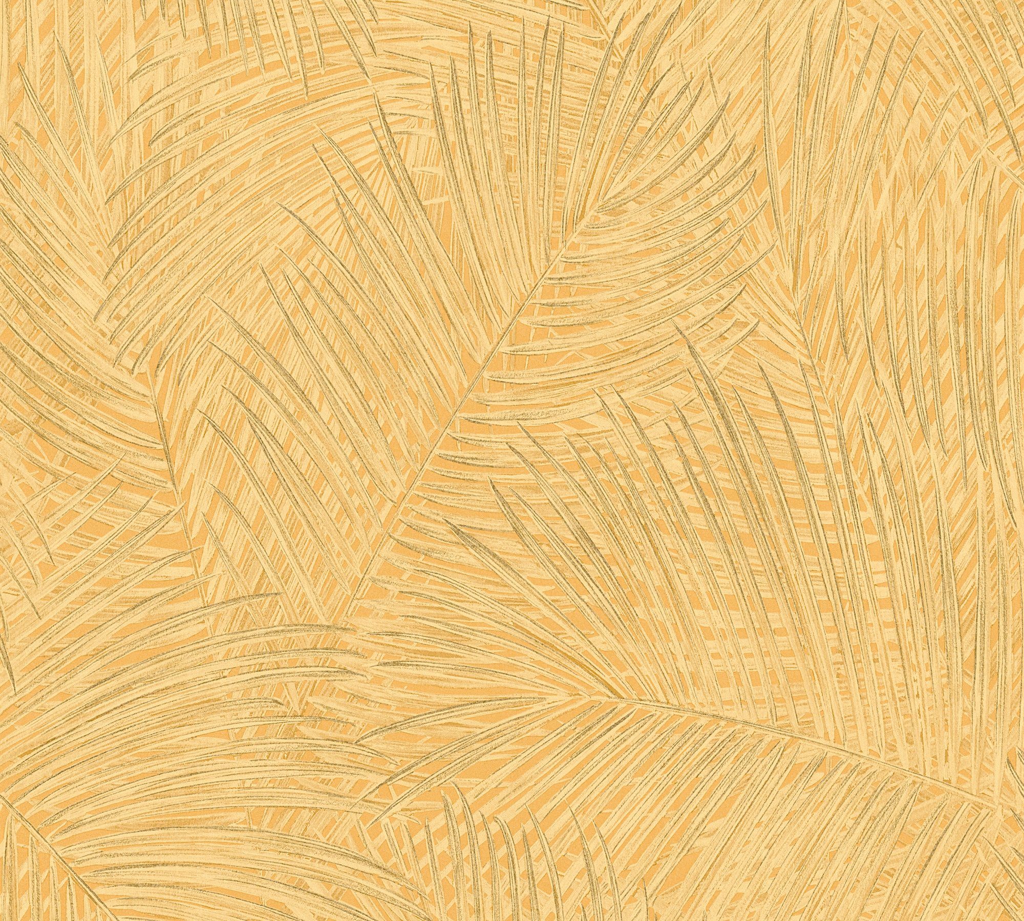 A.S. Création Vliestapete Sumatra mit Palmenblättern, floral, Dschungeltapete Tapete Palmen gelb