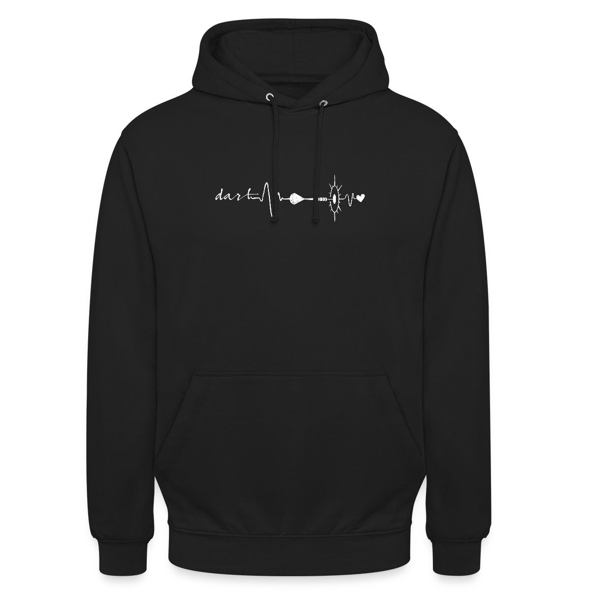 Spreadshirt Hoodie Darts Heartbeat EKG Dartspieler Geschenkidee Unisex Hoodie (1-tlg) Unisex-Schnitt: Sitzt bei Männern körpernah, bei Frauen weit