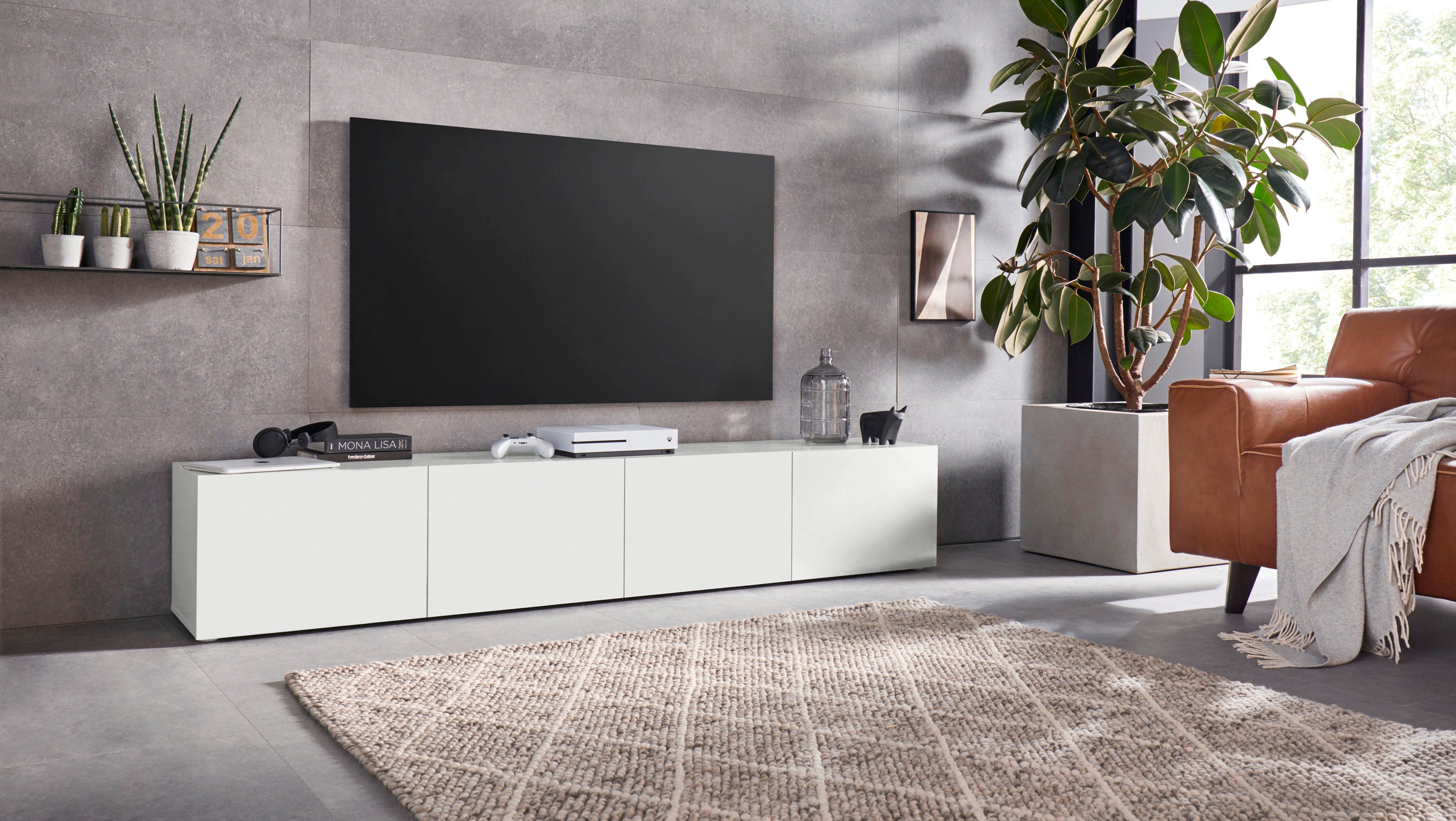 borchardt Möbel Lowboard Sophia, TV-Schrank mit 4 Türen, hängend oder stehend, Breite 200 cm, 4-türig, Modernes Design made in Germany